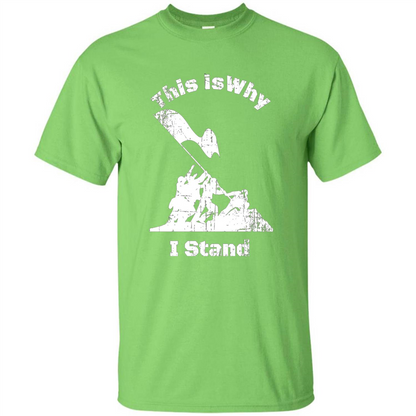 Military T-Shirt This Is Why I Stand Lime