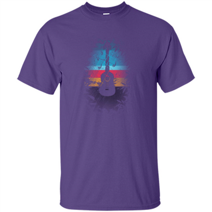 Guitar Vintage Sunset Uke And Instruments T-shirt Purple