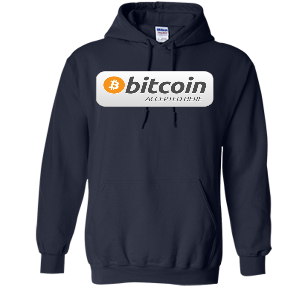 Bitcoin Accepted Here BTC Cryptocurrency T-shirt Navy