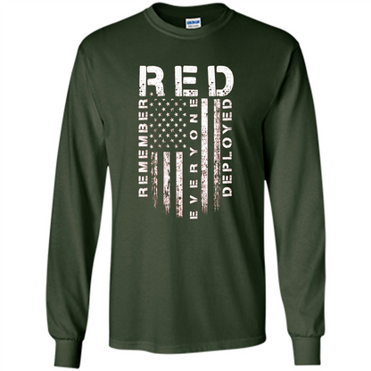 Red Friday - Remember Everyone Veteran Deployed T-shirt Forest Green