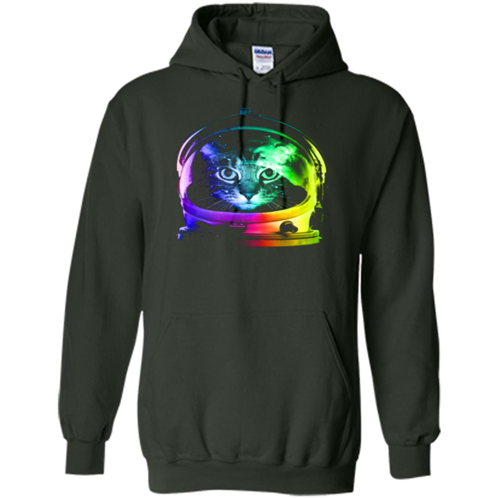 Astronaut Cat T-shirt Forest Green