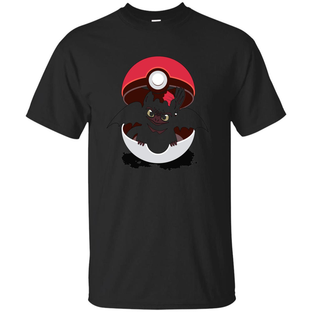 Cartoon T-shirt How To Catch Your Dragon Black