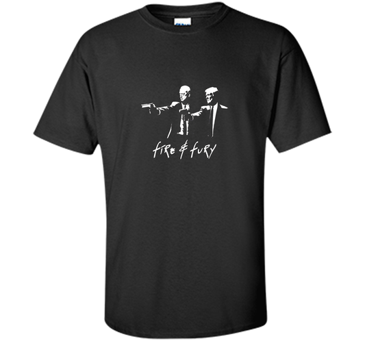 President Trump And General Mattis Fire And Fury T-shirt Black