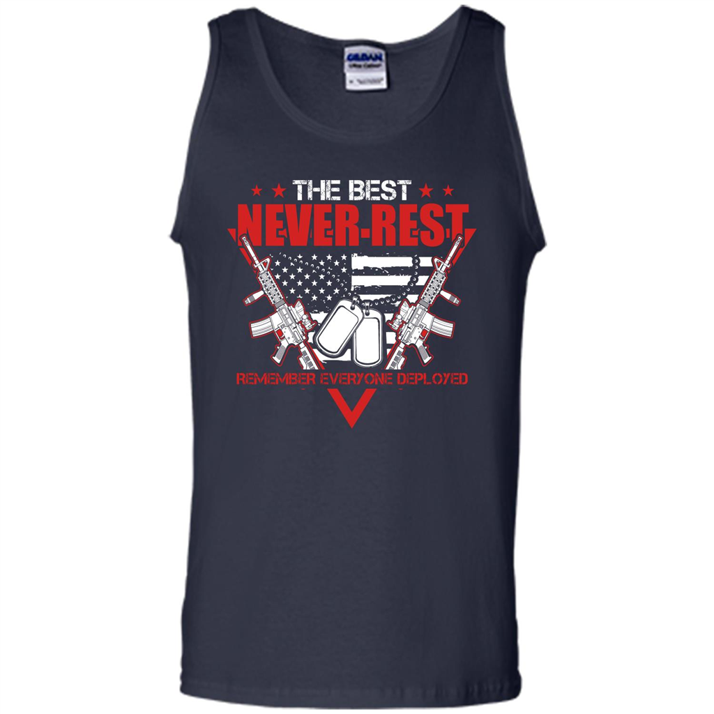 Military T-shirt RED The Best Never Rest Remember Everyone Deployed Navy
