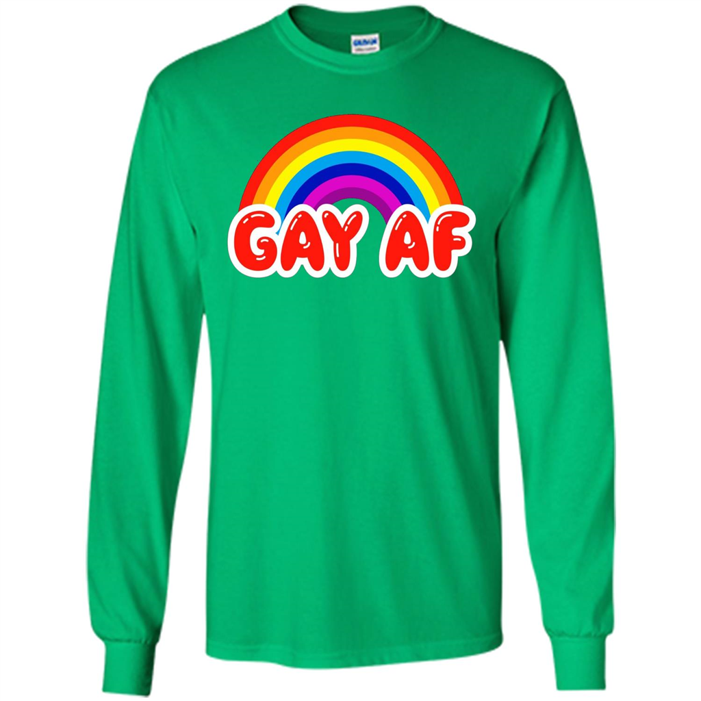LGBTQ Pride T-shirt Gay AF Funny Gay Flag Rainbow Colors LGBTQ Pride Irish Green