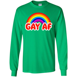 LGBTQ Pride T-shirt Gay AF Funny Gay Flag Rainbow Colors LGBTQ Pride