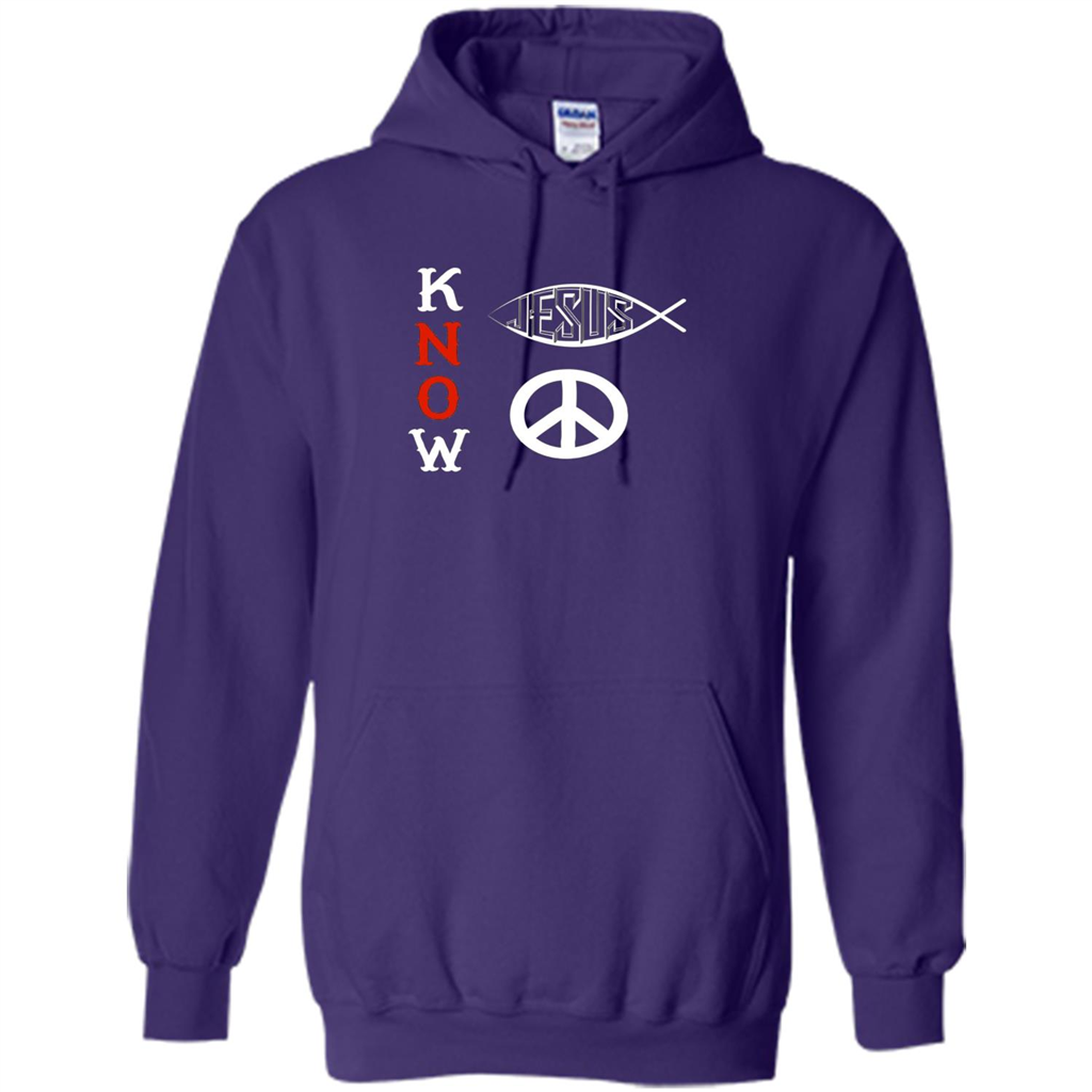 Christian T-shirt Know Jesus Know Peace Purple