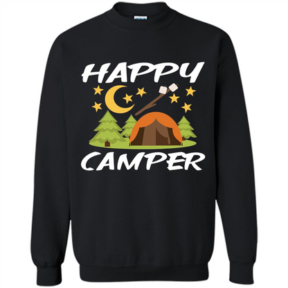 Happy Camper T-shirtt - Outdoor Night Sky Black