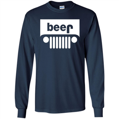 Funny Drinking T-shirt Adult Beer Jeep Navy