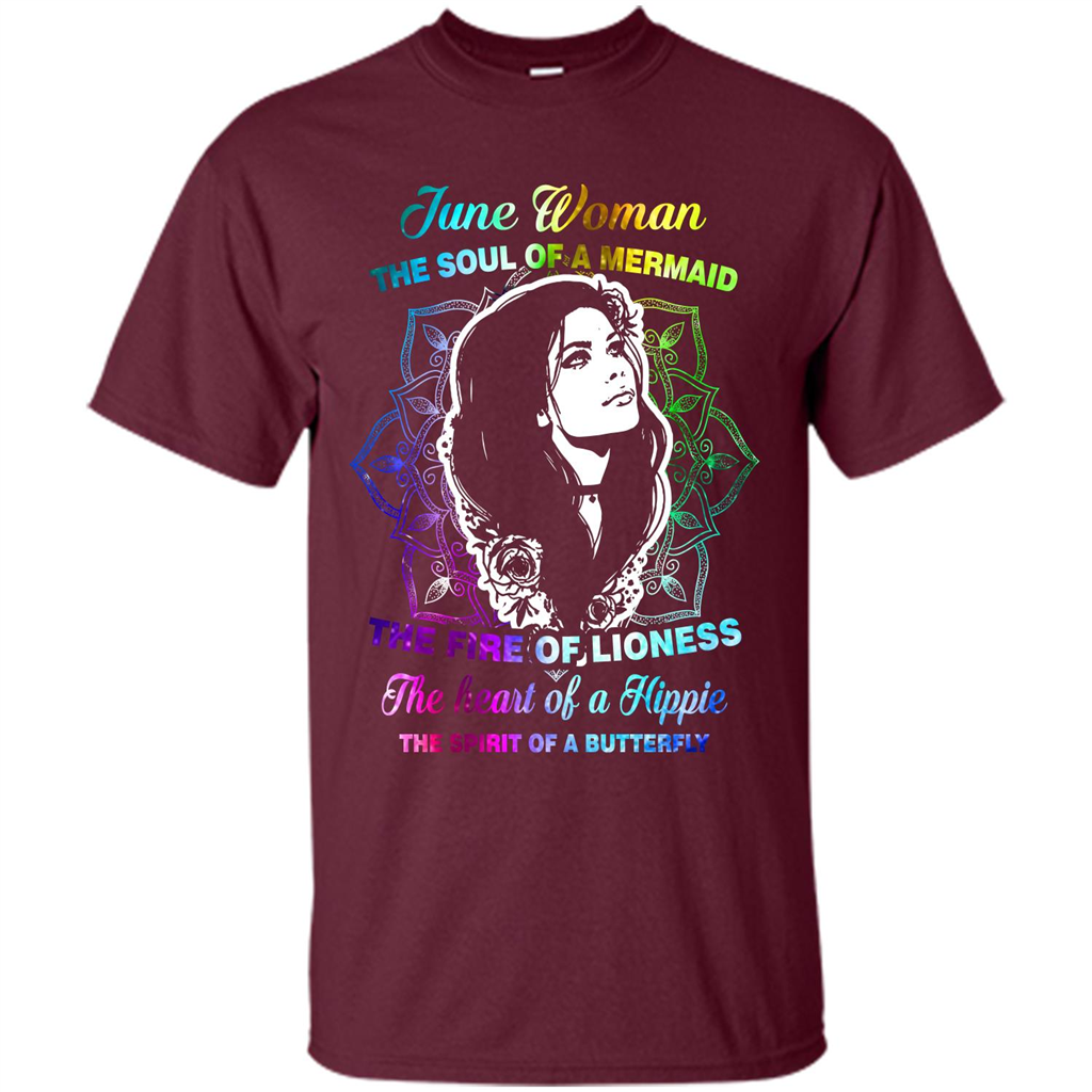 June Woman T-shirt The Heart Of A Hippie Maroon