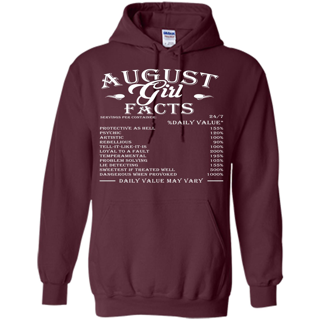 August Girl Facts T-shirt Maroon