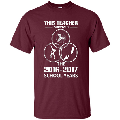 This Teacher Survived The 2016 2017 School Years T-shirt Maroon