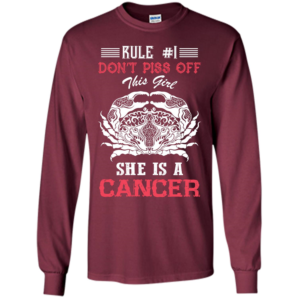 Cancer T-shirt Rule Dont Piss Off This Girl T-shirt Maroon