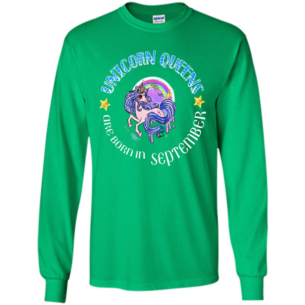 September Unicorn T-shirt Unicorn Queens Are Born September Irish Green