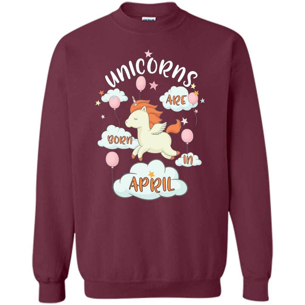 April Unicorn T-shirt Unicorns Are Born In April T-shirt Maroon