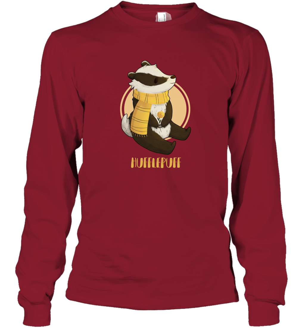 Badgers Hufflepuff House HP Long Sleeve T-Shirt Long Sleeve T-Shirt Cardinal Red