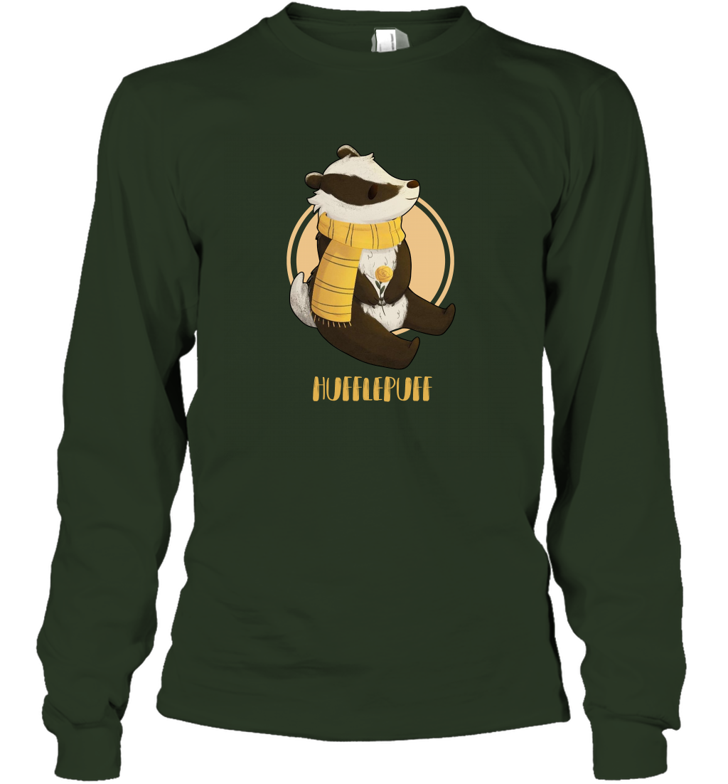 Badgers Hufflepuff House HP Long Sleeve T-Shirt Long Sleeve T-Shirt Forest Green