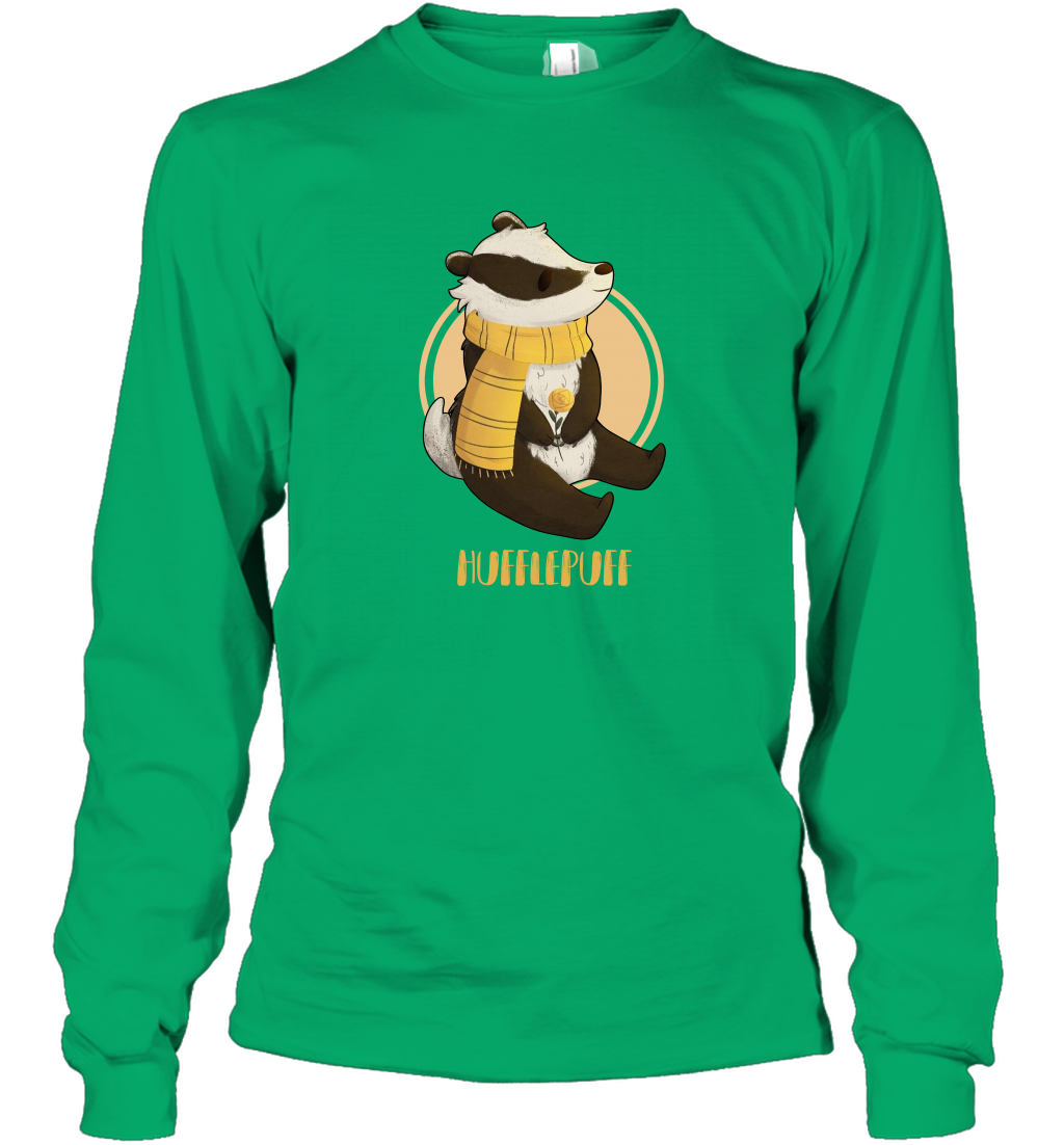 Badgers Hufflepuff House HP Long Sleeve T-Shirt Long Sleeve T-Shirt Irish Green