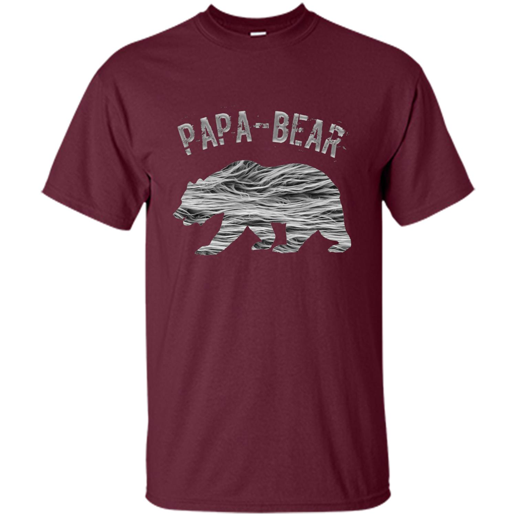Fathers Day T-shirt Papa Bear Maroon