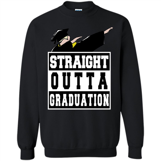 Straight Outta Graduation Dab Shirt College Graduate Gifts Black