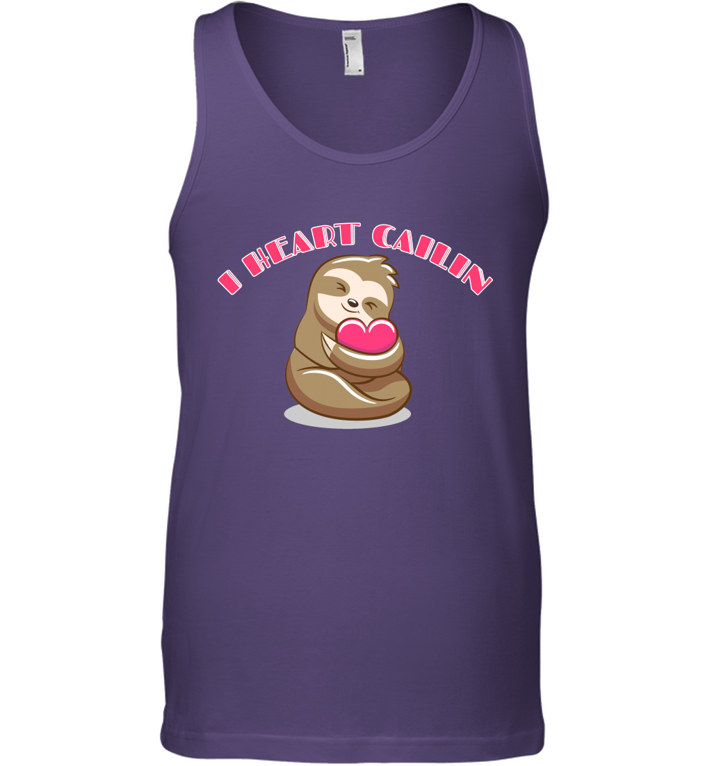 I Heart Cailin Sloth Shirt Tank Top Tank Top Purple
