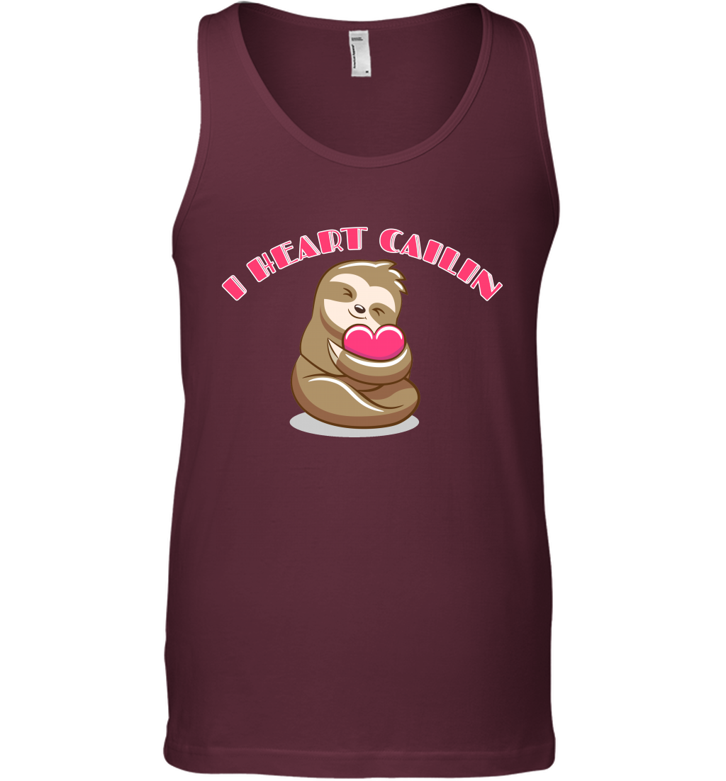 I Heart Cailin Sloth Shirt Tank Top Tank Top Maroon