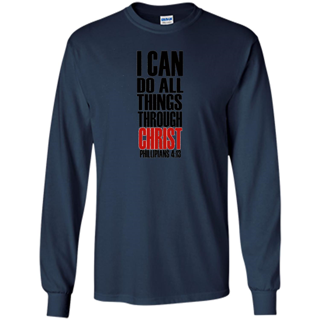 Christian T-Shirt I Can Do All Things Through Christ Navy