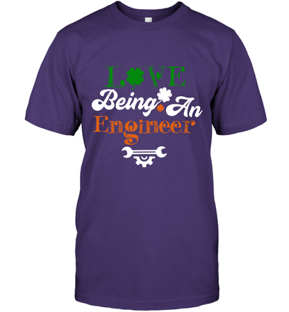 Love Being A Engineer Saint Patricks Day Shirt T-Shirt Purple
