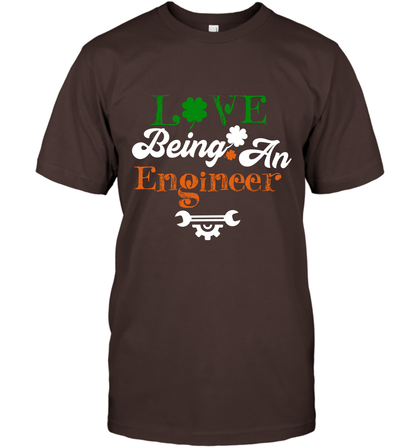 Love Being A Engineer Saint Patricks Day Shirt T-Shirt Dark Chocolate