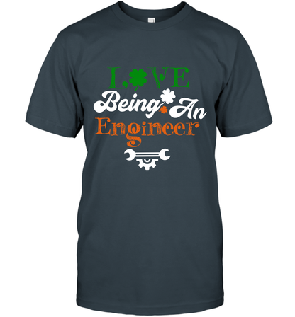 Love Being A Engineer Saint Patricks Day Shirt T-Shirt Charcoal