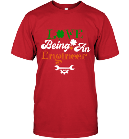 Love Being A Engineer Saint Patricks Day Shirt T-Shirt Red