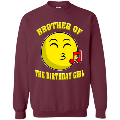 Brother Of The Birthday Girl Emoji T-shirt Maroon