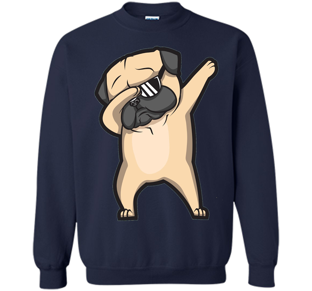 Dabbing Pug Shirt - Cute Funny Dog Dab T-Shirt t-shirt Navy