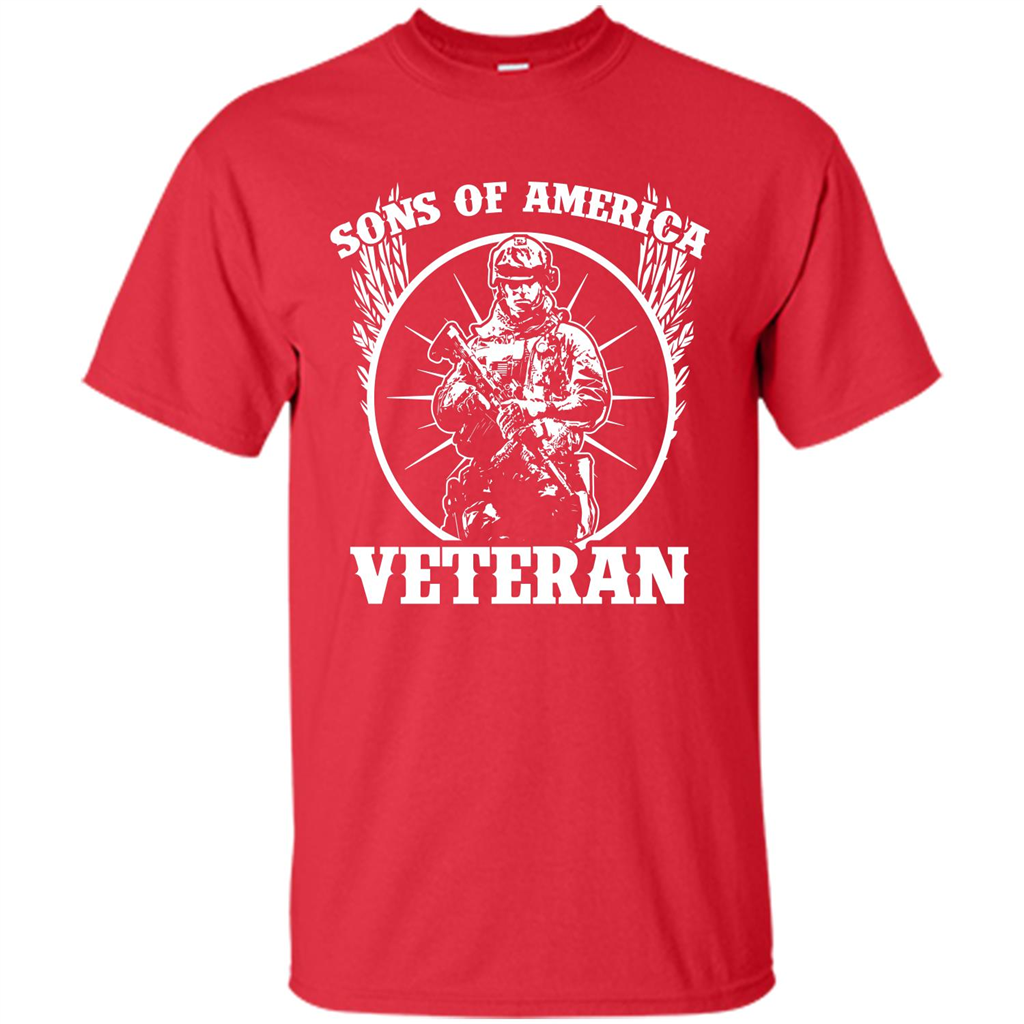 Military T-shirt Sons Of America Veteran Red