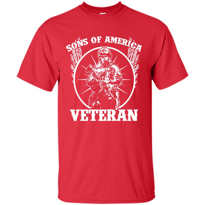 Military T-shirt Sons Of America Veteran Red