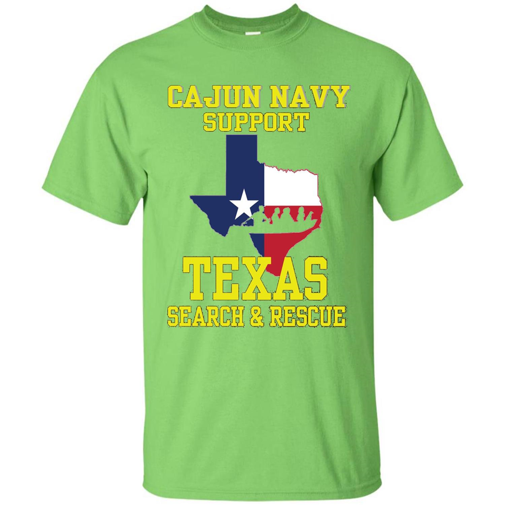 Cajun Navy Support Texas Search And Rescue T-shirt Lime
