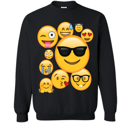 Emoji Pack ComboT-shirt Emoticon Smily Face Tshirt. shirt Black