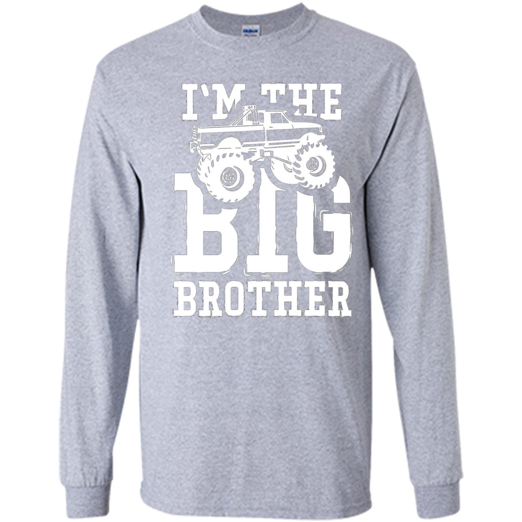 I'm The Big Brother Monster Truck T-shirt Sport Grey