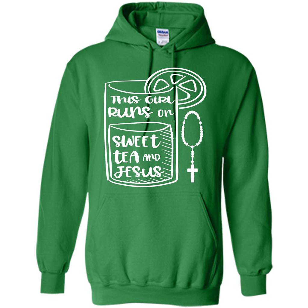 Christian T-shirt This Girl Runs on Sweet Tea and Jesus T-shirt Irish Green