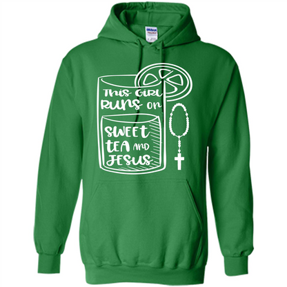 Christian T-shirt This Girl Runs on Sweet Tea and Jesus T-shirt Irish Green