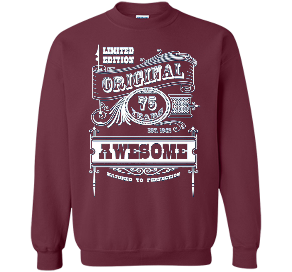 Best 75th Birthday Made in 1942 Awesome T-Shirt Gift Idea shirt Maroon
