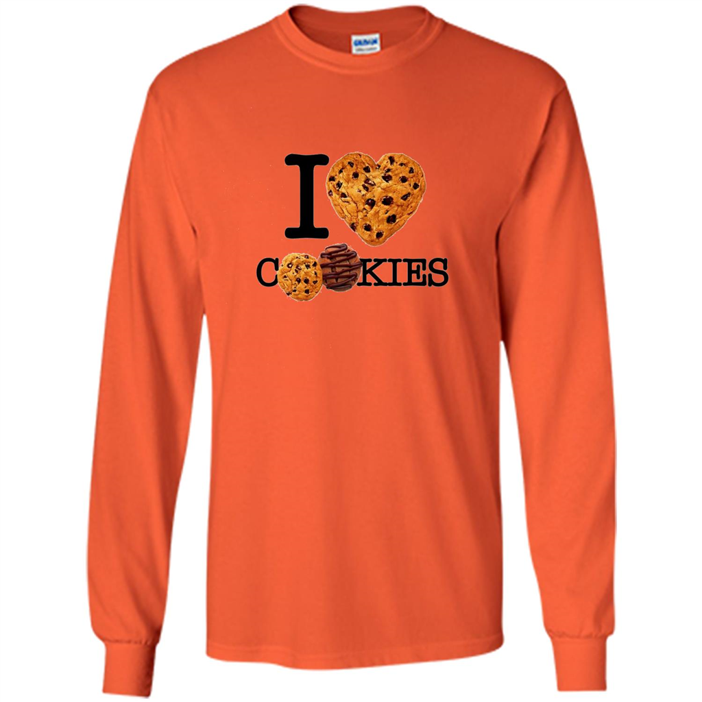 I Love (Heart) Cookies T-shirt Orange