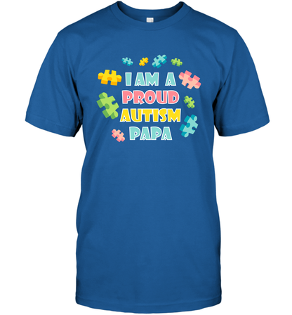 I Am A Proud Autism Papa Family Shirt T-Shirt T-Shirt Royal