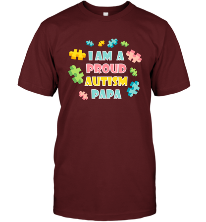 I Am A Proud Autism Papa Family Shirt T-Shirt T-Shirt Cardinal