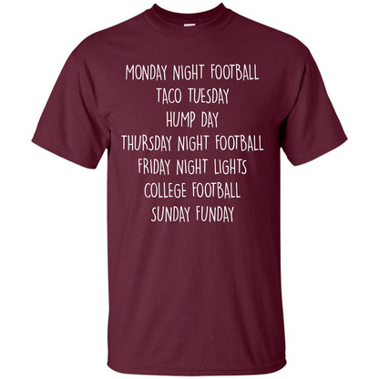 Football T-shirt Monday Night Football Taco Tuesday Maroon