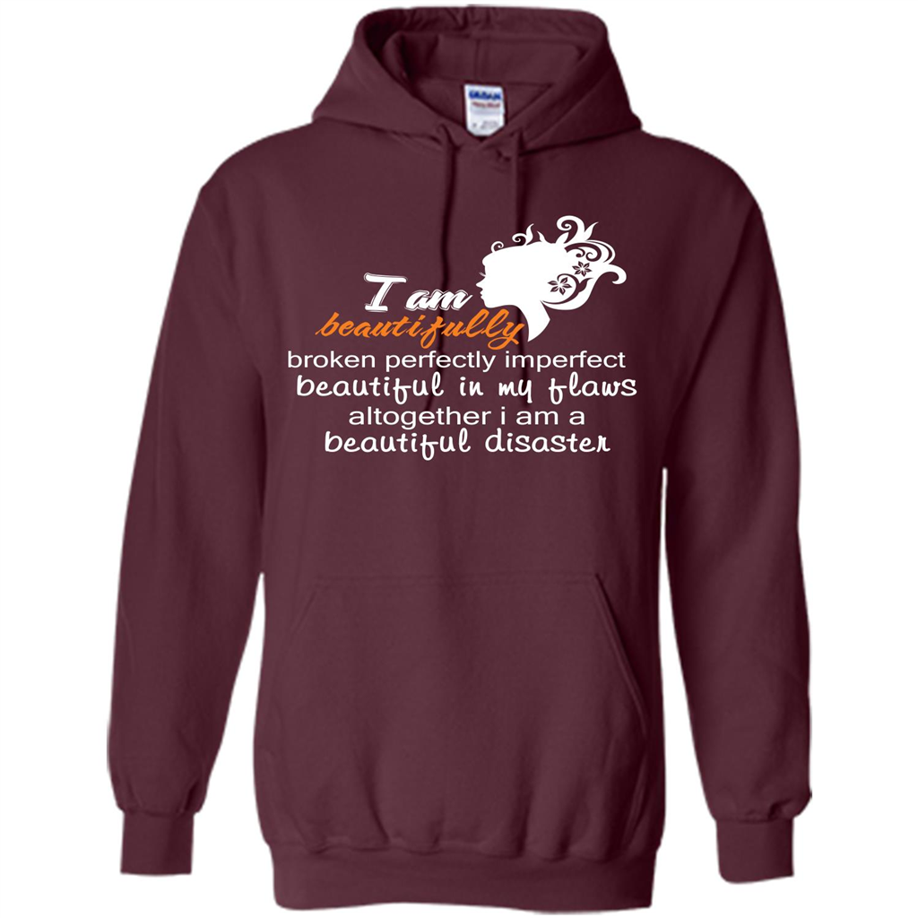 I Am Beautiful Disaster Maroon