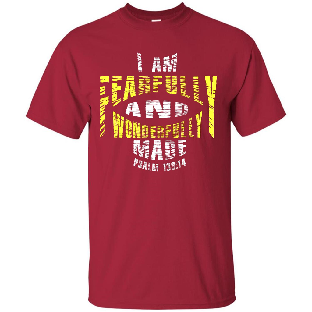 Christian T-shirt I Am Fearfully And Wonderfully Made Psalm Cardinal