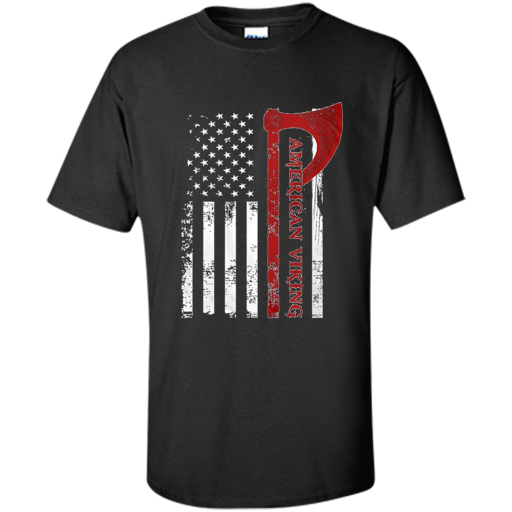 American Viking Flag Shirt Patriotic American T-shirt Black