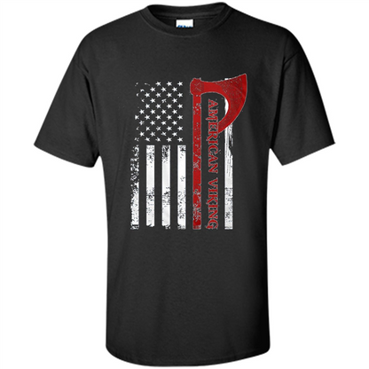 American Viking Flag Shirt Patriotic American T-shirt Black