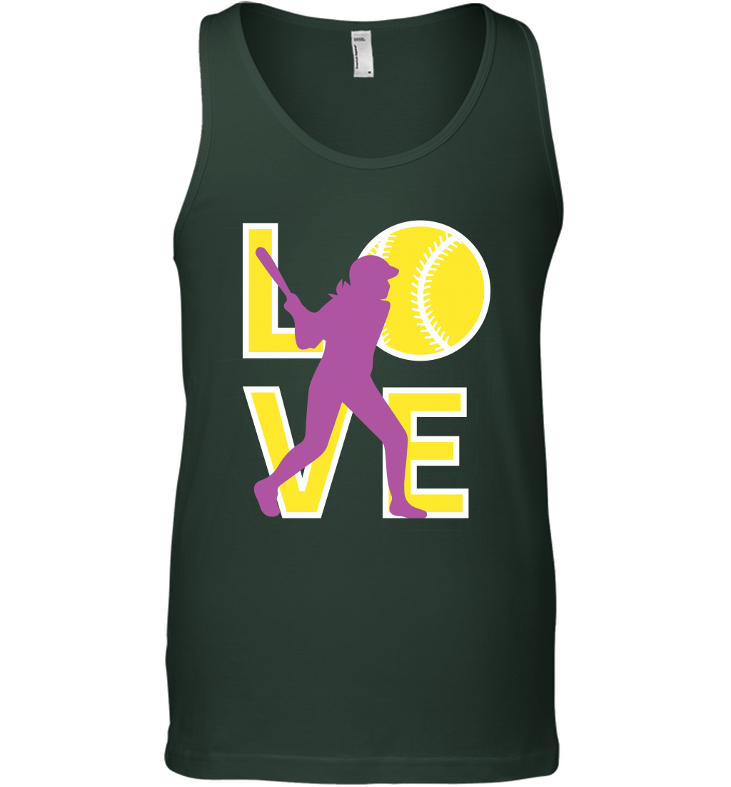 Love Baseball Shirt Tank Top Tank Top Forest Green